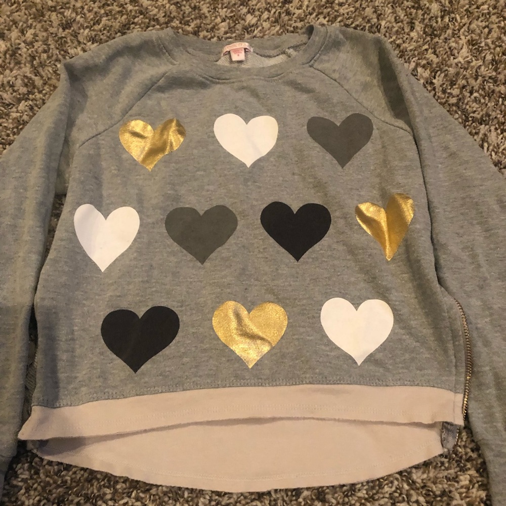 Heart Sweatshirt with side zippers